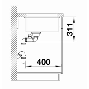 Blanco Subline 350/150-U Ceramic PuraPlus InFino