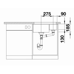 Blanco Subline 350/150-U Ceramic PuraPlus InFino